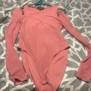 Cage shoulder long sleeve bodysuit